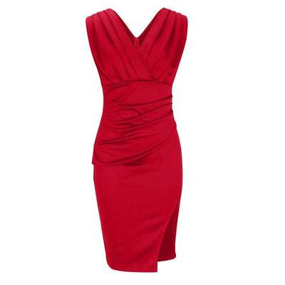 Sofia | Fitted Dress with V-Neck and Slit