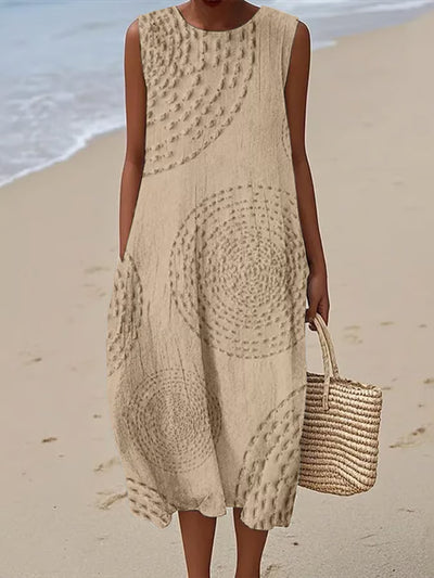 Sofia | Sleeveless Long Dress With Textured Pattern