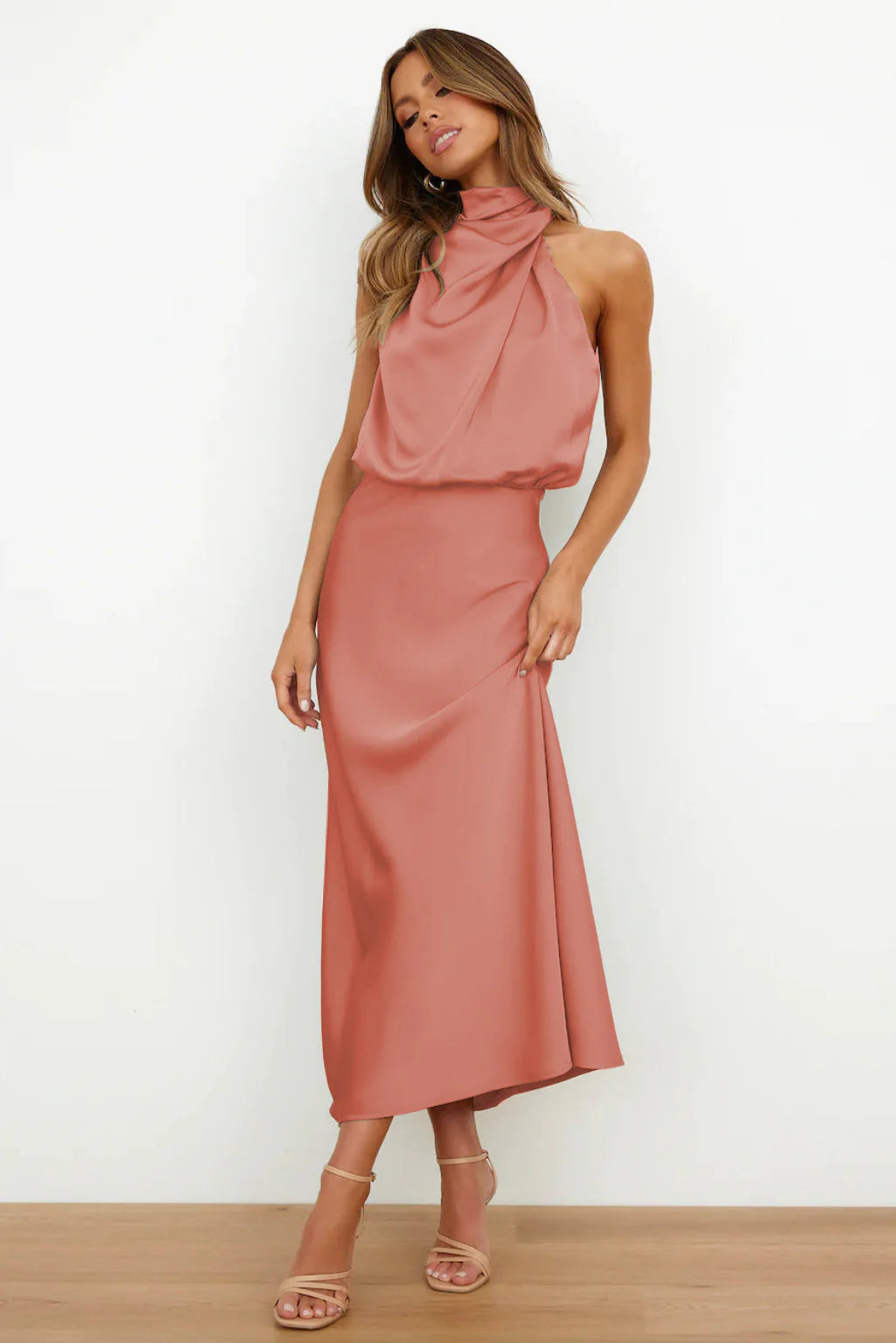 Sofia | Off-shoulder satin dress