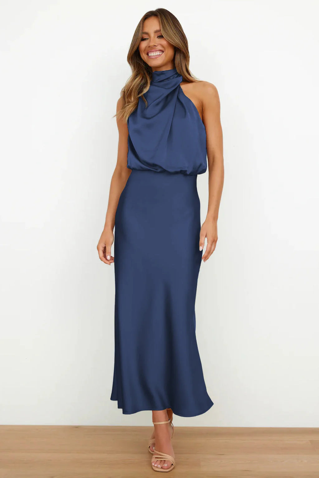 Sofia | Off-shoulder satin dress
