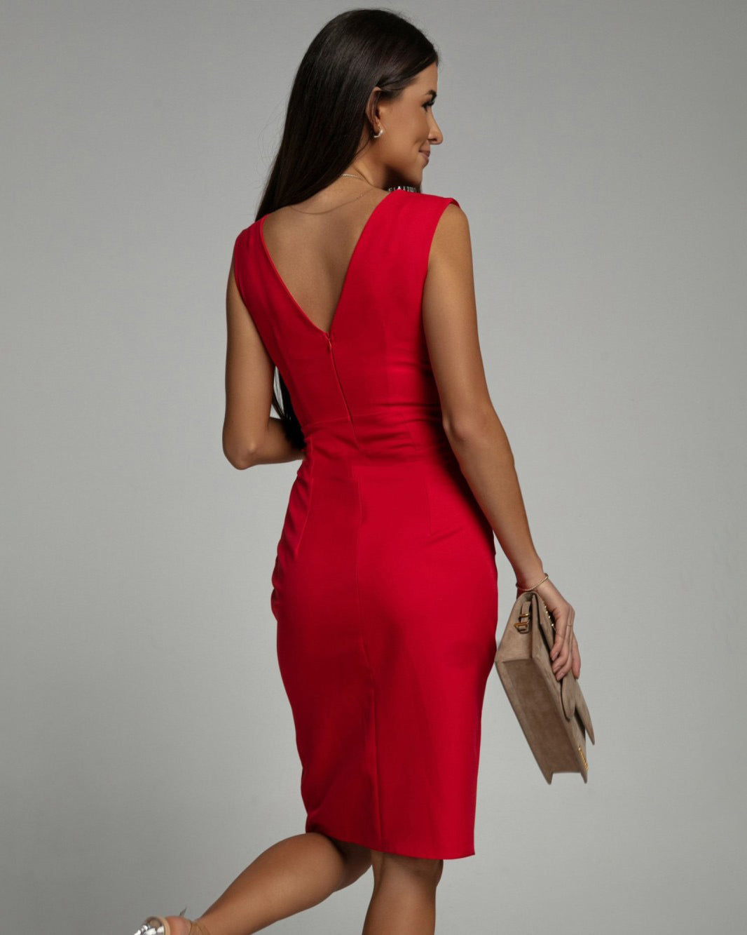 Sofia | Fitted Dress with V-Neck and Slit