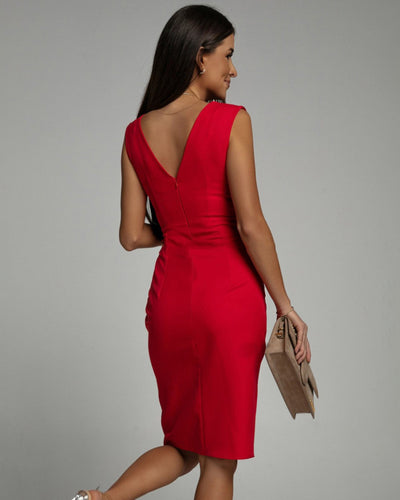 Sofia | Fitted Dress with V-Neck and Slit
