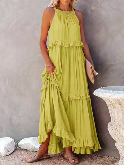 Sofia | Maxi dress with halter neck and ruffles