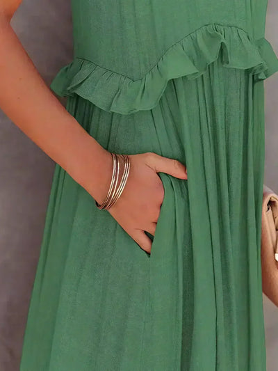 Sofia | Maxi dress with halter neck and ruffles