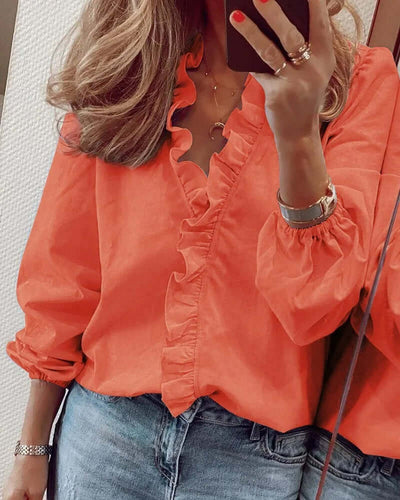 Sofia | Floral ruffled blouse
