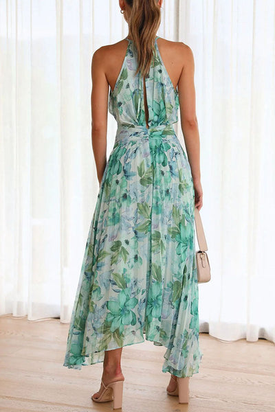 Sofia | Elegant pleated floral midi dress