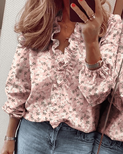 Sofia | Floral ruffled blouse