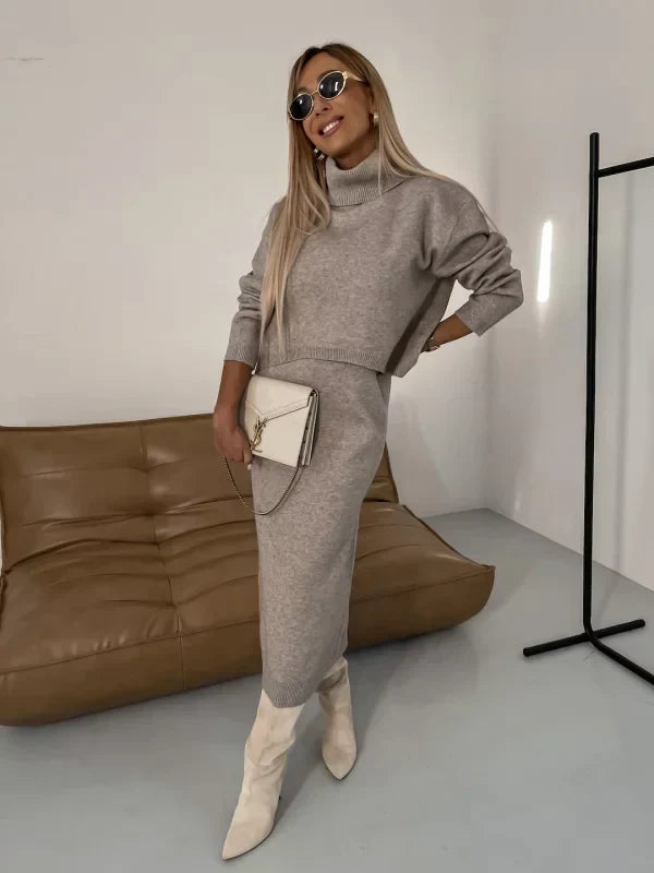 Sofia | Warm dress with turtleneck set