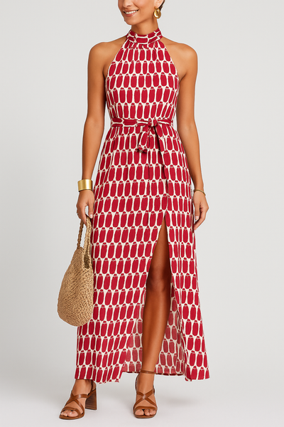 Sofia | Sunset halter neck dress