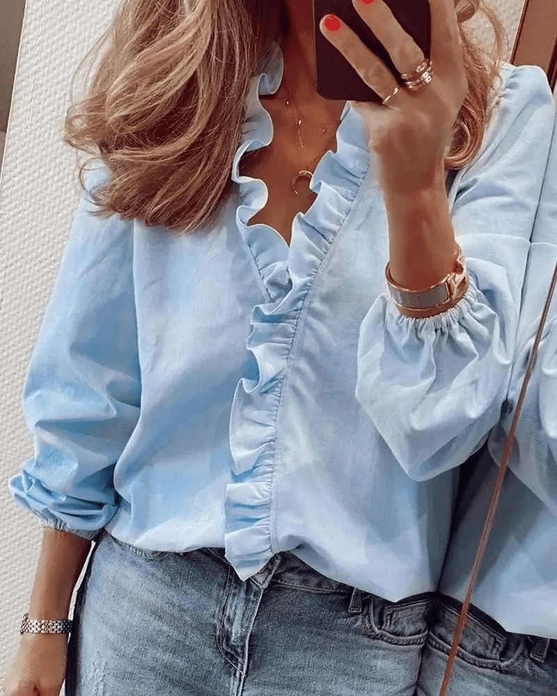 Sofia | Floral ruffled blouse