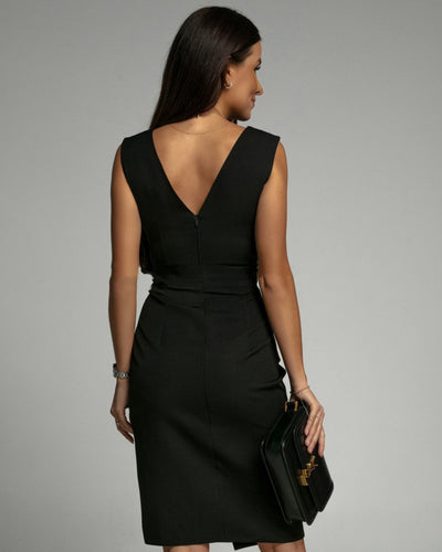 Sofia | Fitted Dress with V-Neck and Slit