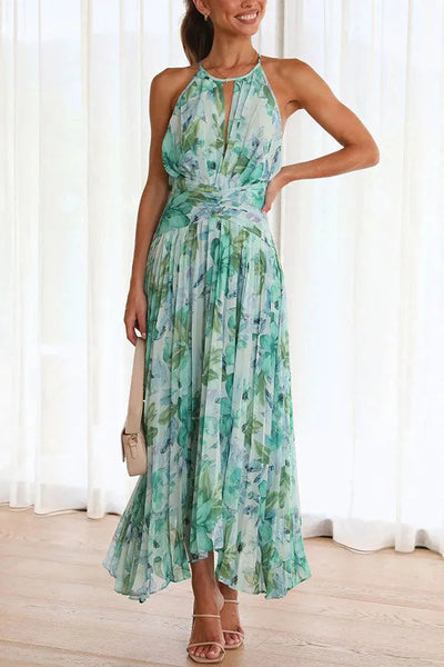 Sofia | Elegant pleated floral midi dress