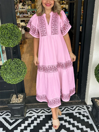 Sofia | Flowing boho dress with V-neck