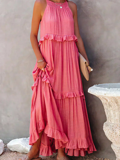 Sofia | Maxi dress with halter neck and ruffles