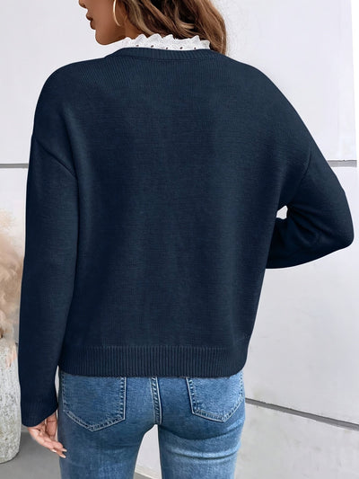 Sofia | Knitted Sweater with Lace Detail