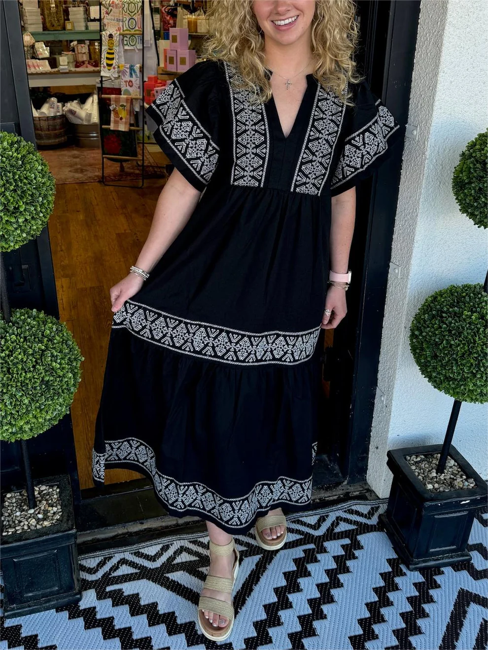 Sofia | Flowing boho dress with V-neck