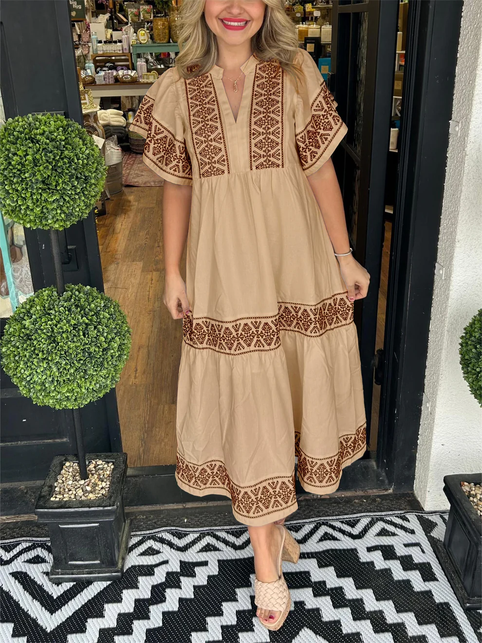 Sofia | Flowing boho dress with V-neck