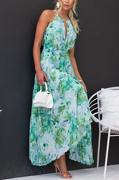 Sofia | Elegant pleated floral midi dress