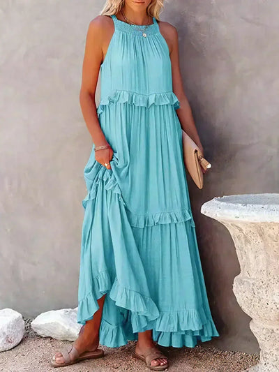 Sofia | Maxi dress with halter neck and ruffles