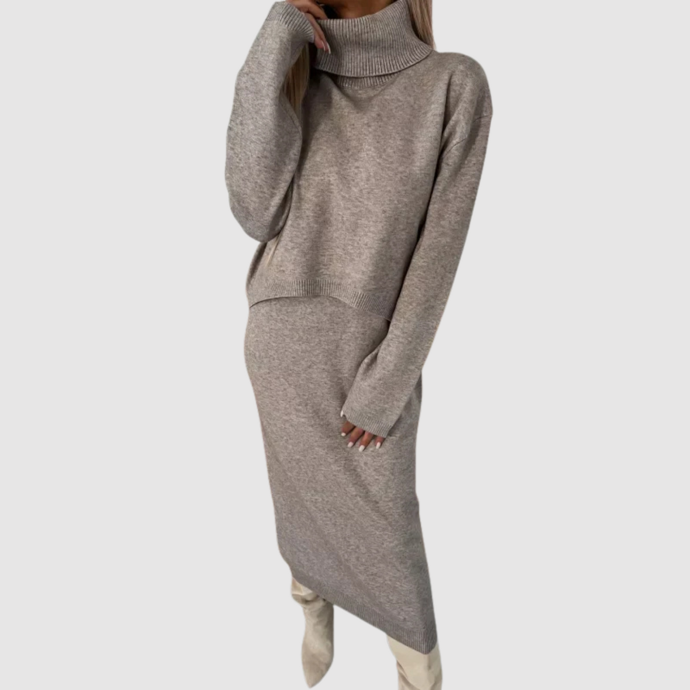 Sofia | Warm dress with turtleneck set