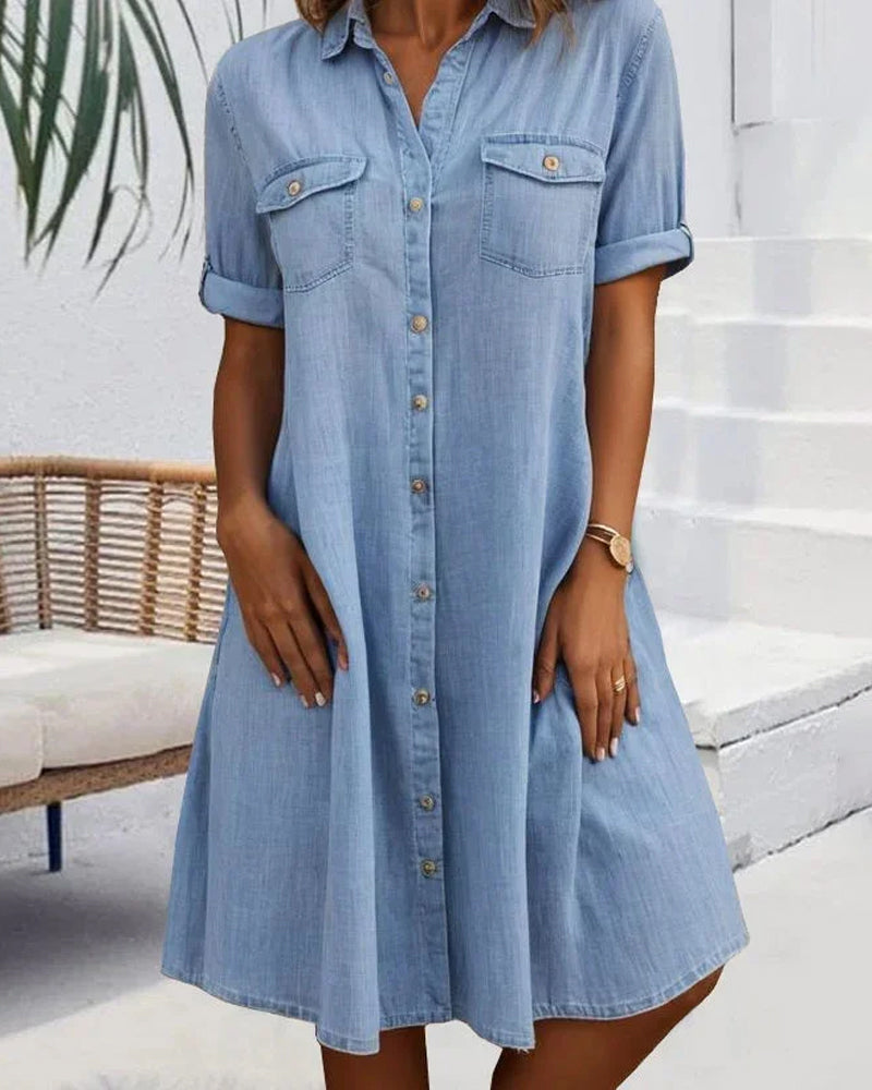 Sofia | Casual denim shirt dress