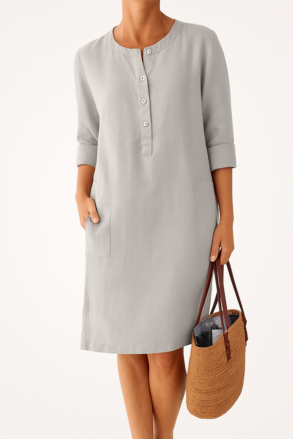 Sofia | Linen dress with long sleeves