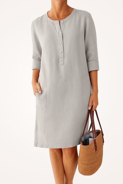 Sofia | Linen dress with long sleeves