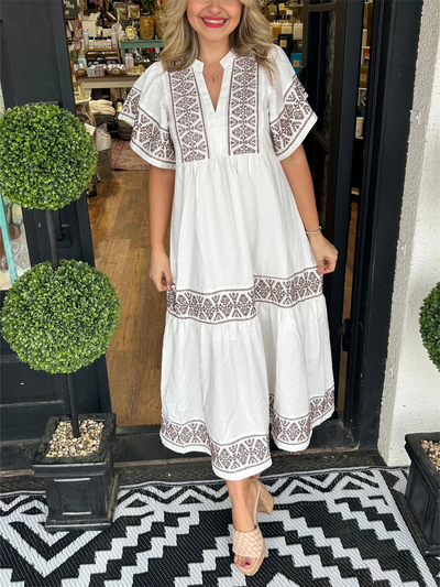 Sofia | Flowing boho dress with V-neck