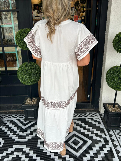 Sofia | Flowing boho dress with V-neck