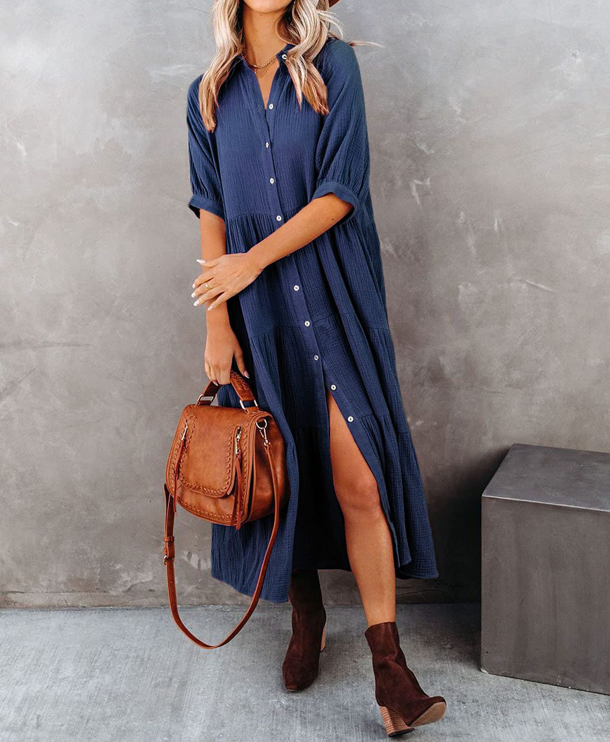 Sofia | Luxurious shirt dress with ruffles