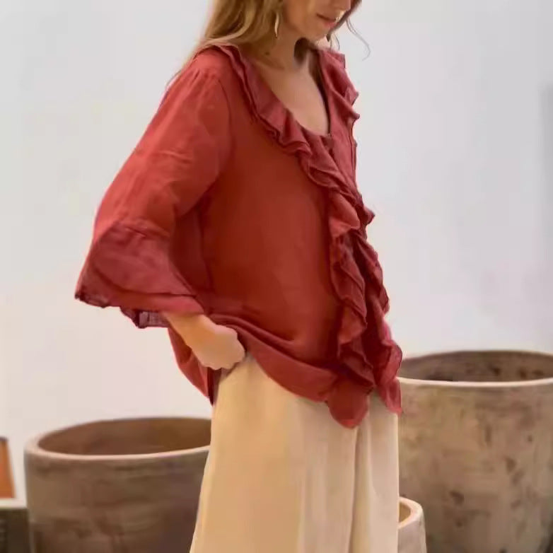 Sofia | Luxury ruffled blouse