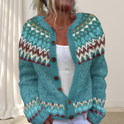 Sofia | Loosely Knitted Chic Cardigan With Pattern