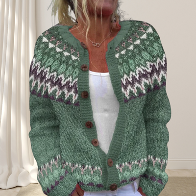 Sofia | Loosely Knitted Chic Cardigan With Pattern