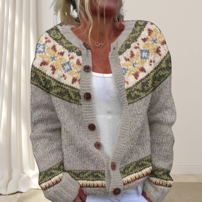 Sofia | Loosely Knitted Chic Cardigan With Pattern