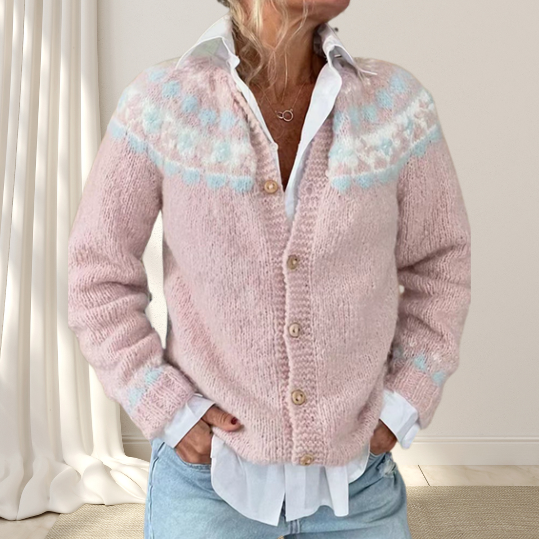 Sofia | Loosely Knitted Chic Cardigan With Pattern