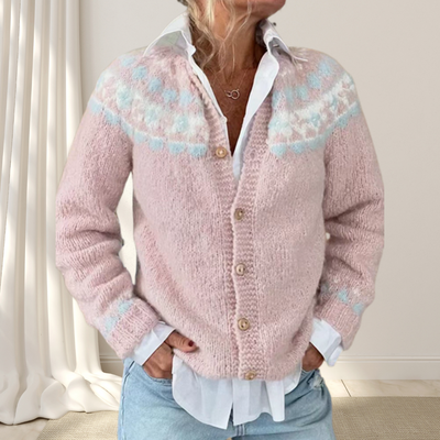 Sofia | Loosely Knitted Chic Cardigan With Pattern