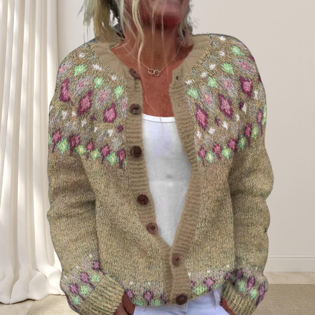 Sofia | Loosely Knitted Chic Cardigan With Pattern