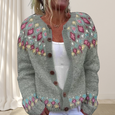 Sofia | Loosely Knitted Chic Cardigan With Pattern