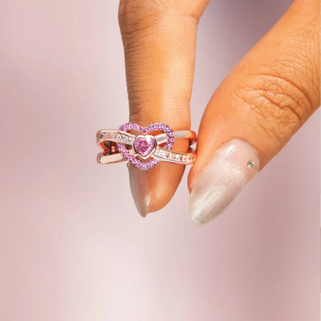 The Pink Infinite Heart Ring