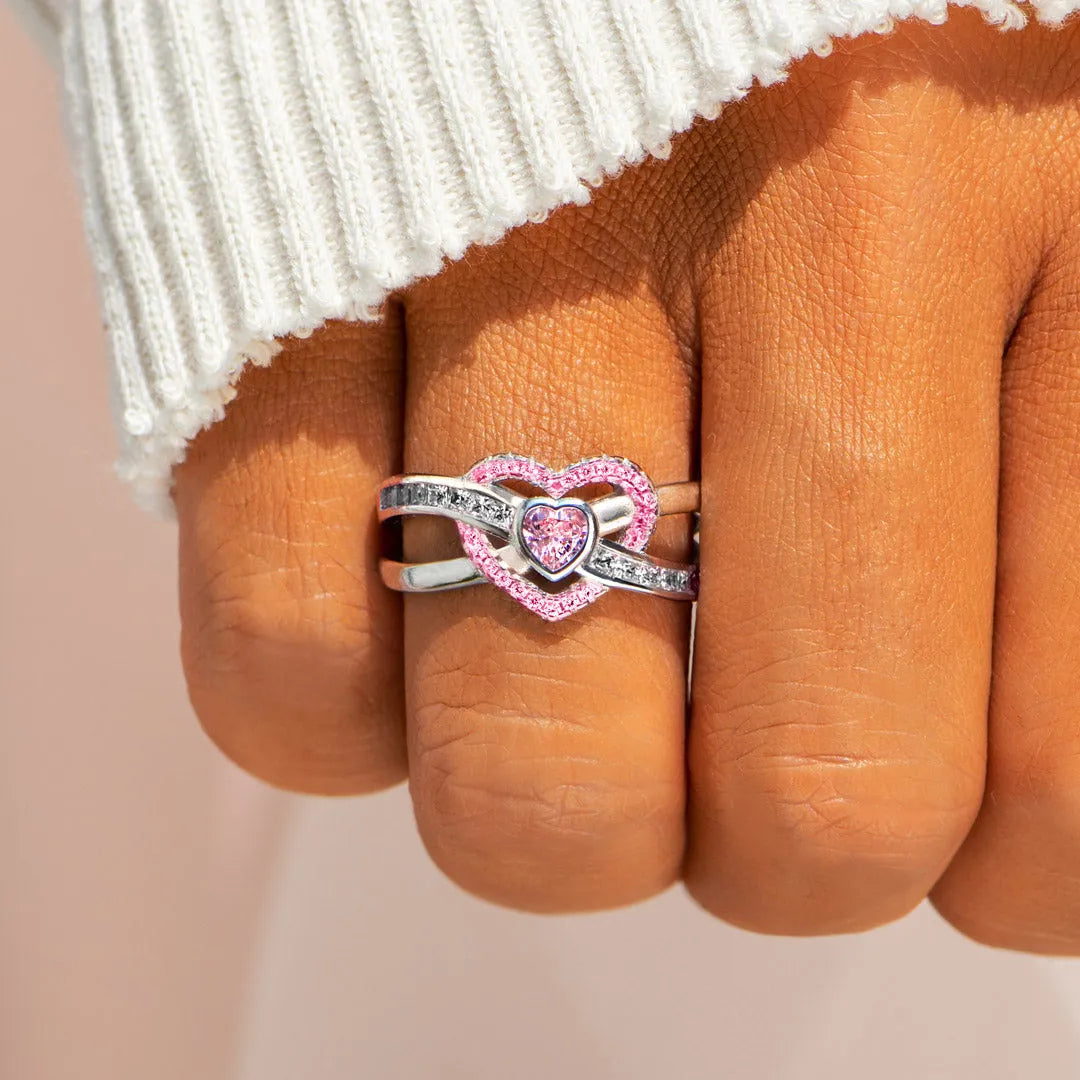 The Pink Infinite Heart Ring