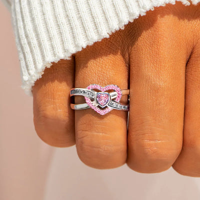 The Pink Infinite Heart Ring