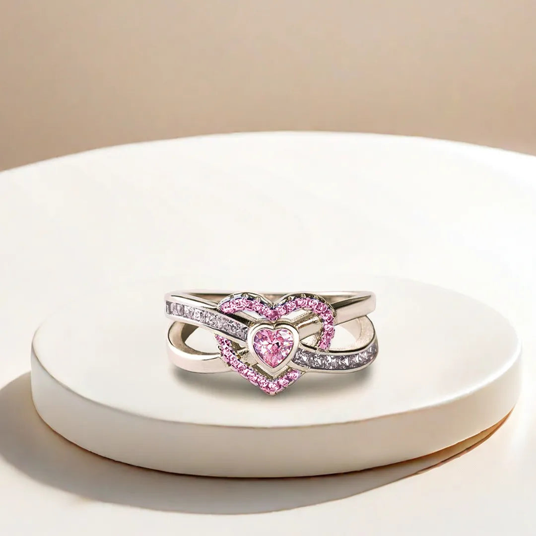 The Pink Infinite Heart Ring
