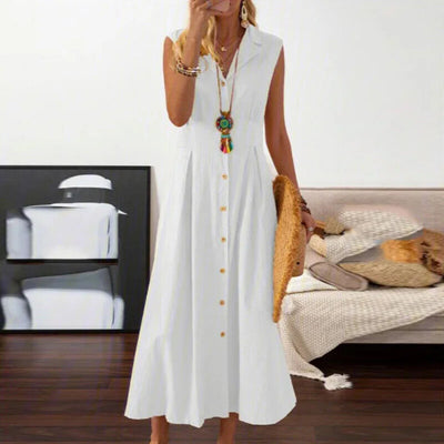 Sofia | Elegant sleeveless shirt dress