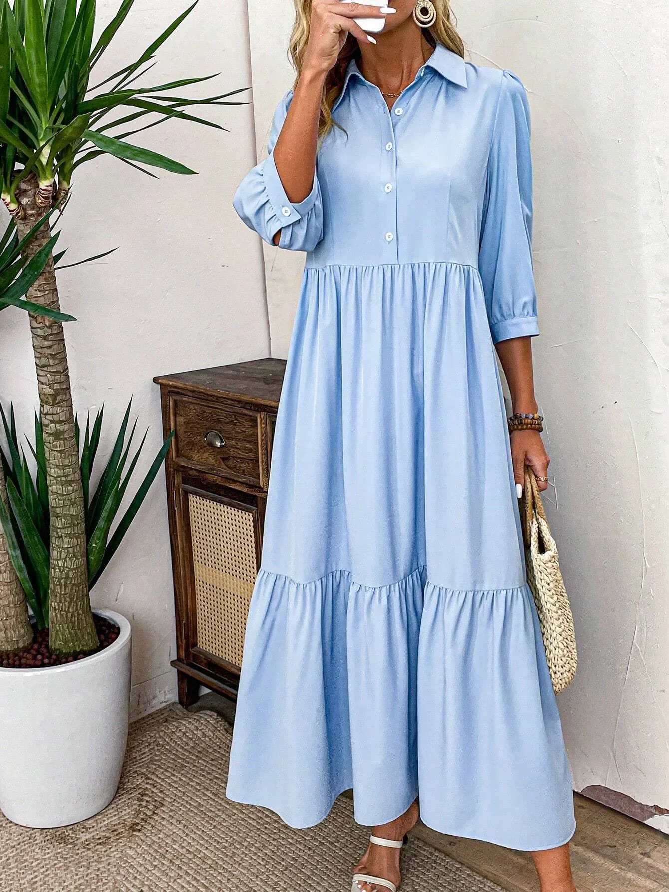 Sofia | Flowing shirt dress