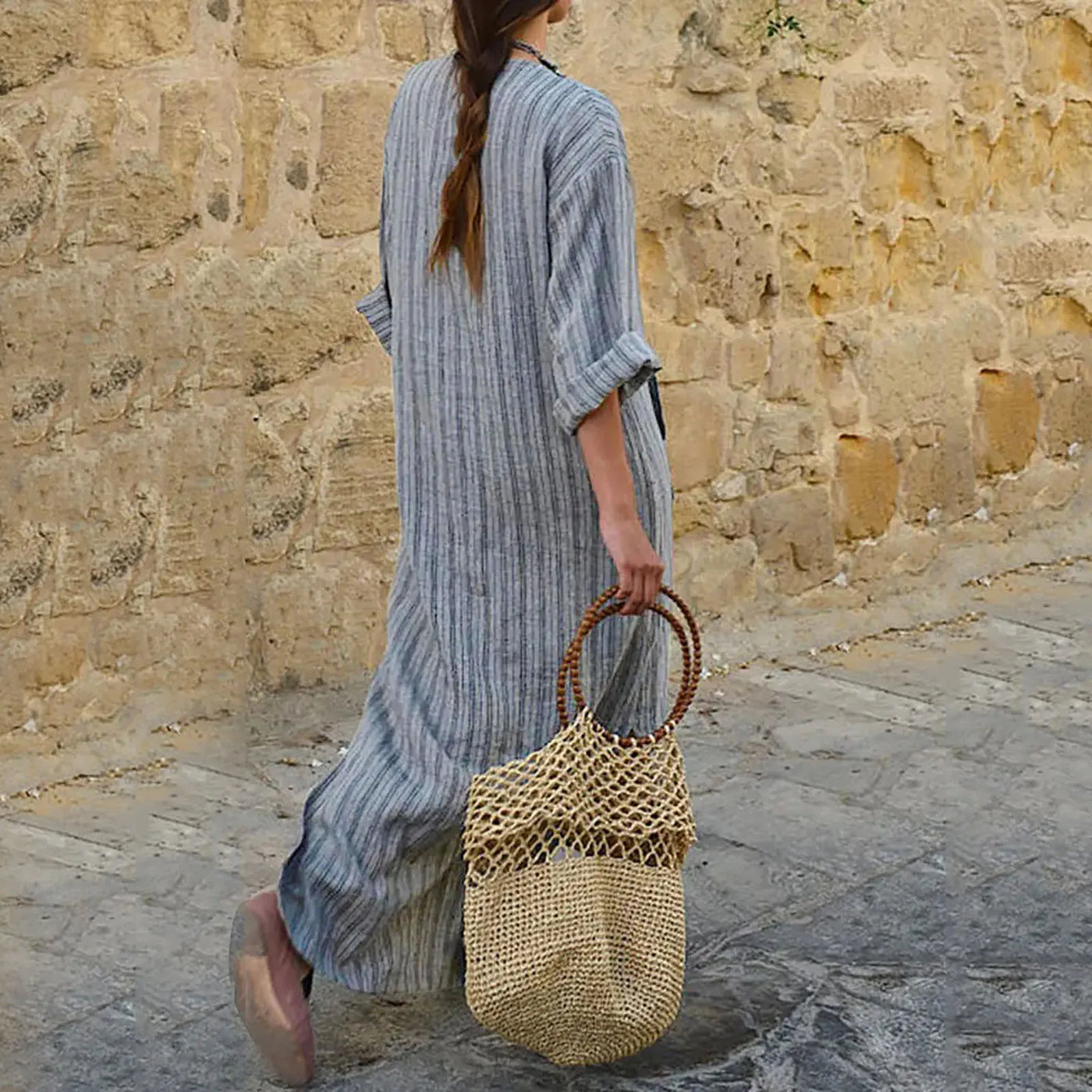 Sofia | Striped maxi dress in vintage style