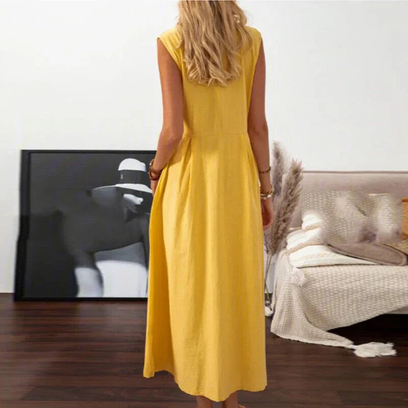 Sofia | Elegant sleeveless shirt dress