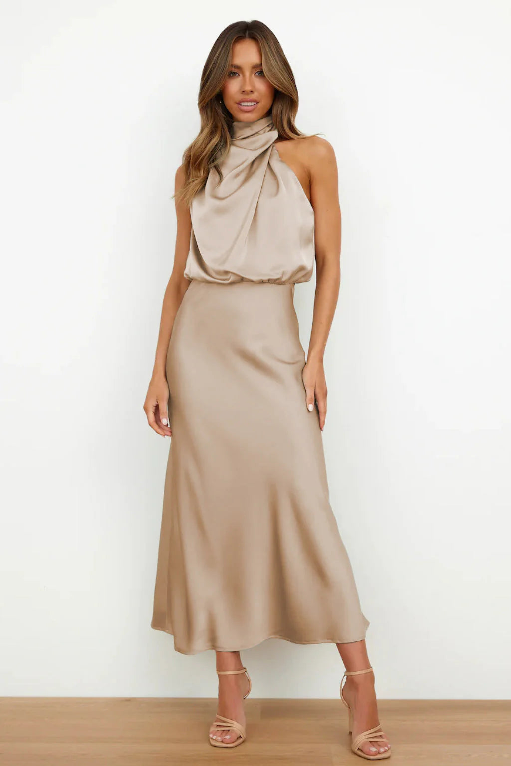 Sofia | Off-shoulder satin dress