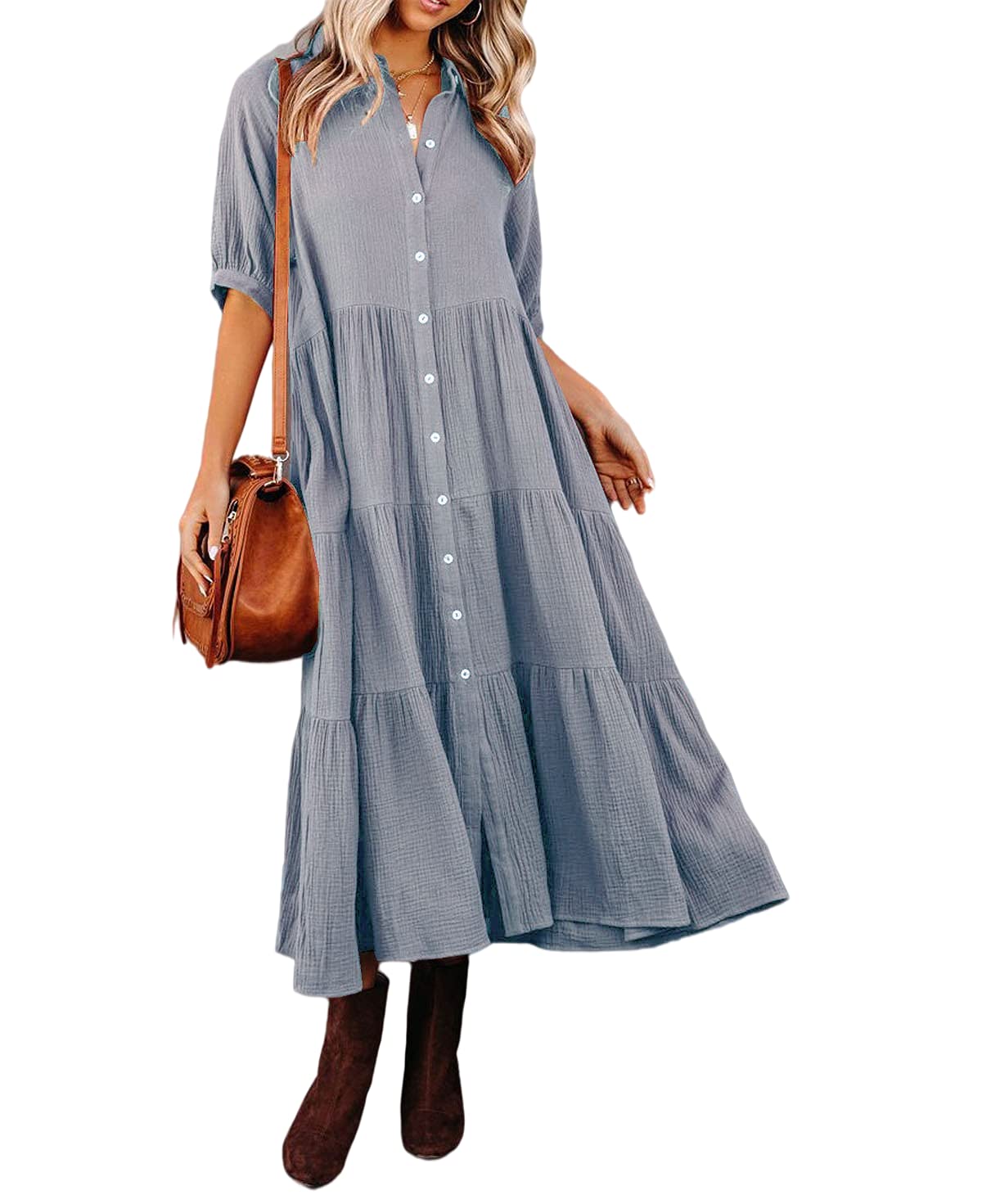 Sofia | Luxurious shirt dress with ruffles