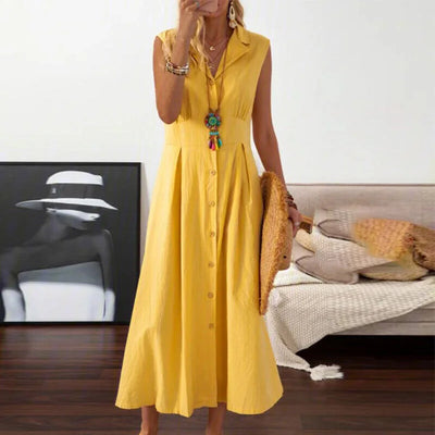 Sofia | Elegant sleeveless shirt dress