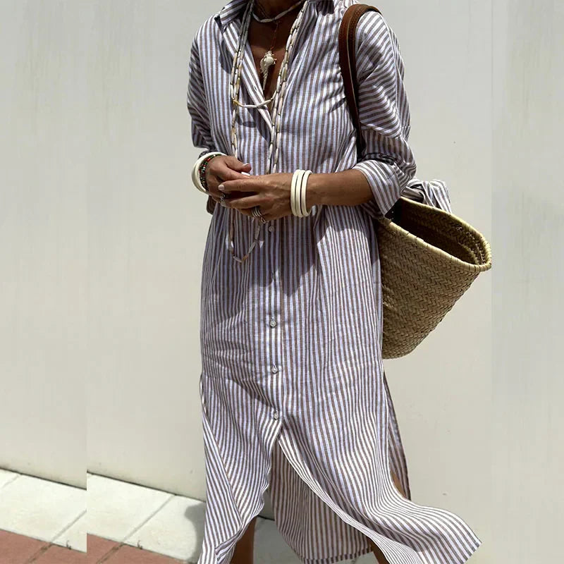 Sofia | Classic striped shirt dress